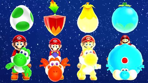 Super Mario Galaxy 2 All Yoshi Power Ups Youtube