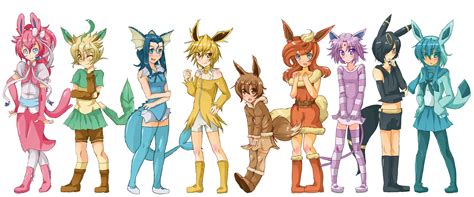 Deviantart More Like Gijinka Eevee Evolutions By Klinanime Pokemon