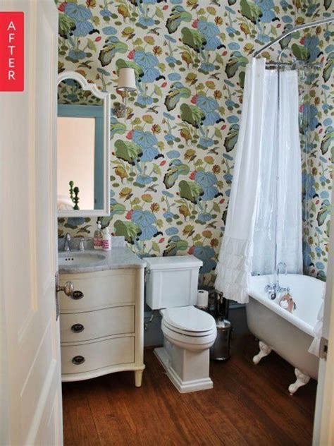 Before And After A Former Beige Bathroom Goes Botanical Apartment