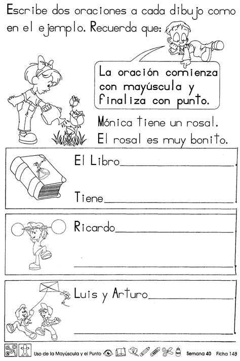 Dibujos De Ninos: Dibujos Para Escribir Oraciones