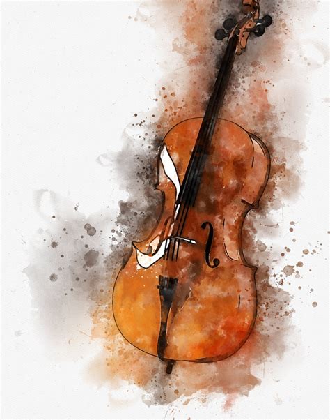 Cello Fx Watercolour Print Cello Poster Musical Poster Etsy