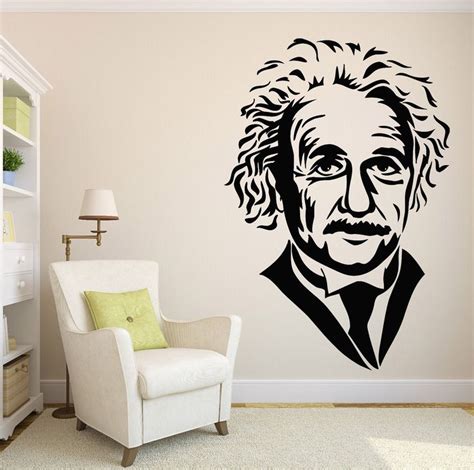 Wall Sticker Vinyl Decal Albert Einstein Serious Scientist Physicist