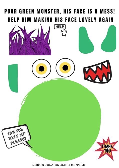 Big Green Monster Interactive Worksheet Big Green Monster Worksheets