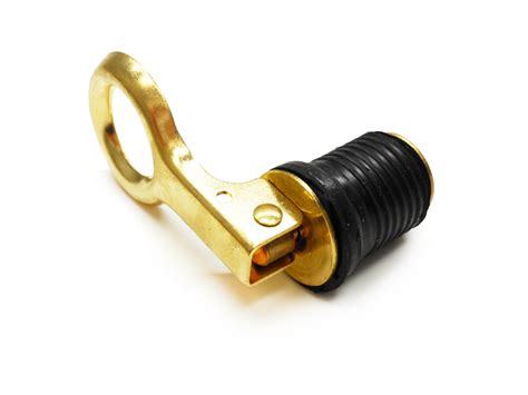 1 Rubber Brass Snap Flip Style Boat Hull Livewell Drain Plug Bass