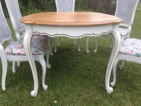 Shabby chic dressers & chests : Beautiful Shabby Chic Dining Table and 6 Cane back chairs ...
