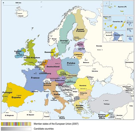 Eu Member States Map •