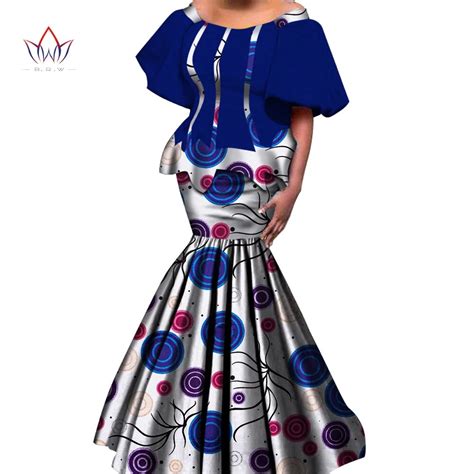 2022 New African Kanga Dresses For Women Dashiki Traditional Cotton Top Skirt Set Of 2 Pieces