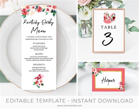 One of the most underestimated aspects of a wedding is the seating arrangement. BUNDLE Kentucky Derby Table Setting Template, Derby Menu ...