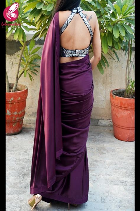 buy wine satin saree online in india colorauction