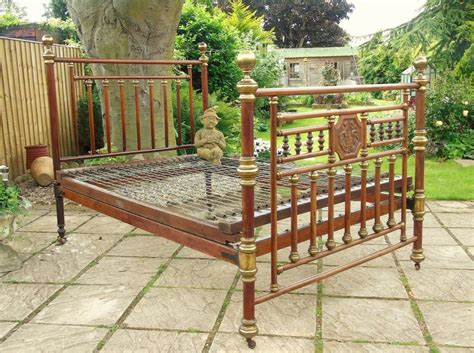 Victorian Brass And Walnut Double Bed Antiques Atlas