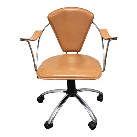 The colored desk chair offered are designed with the highest quality materials and. Italian Cognac Colored Leather Office Chair | Chairish