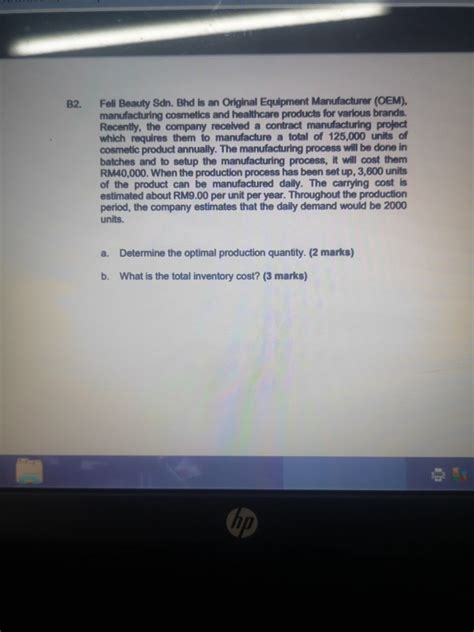 Slımworld beauty house sdn bhd. Solved: B2 Fell Beauty Sdn. Bhd Is An Original Equipment M ...