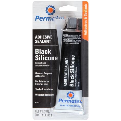 Permatex 3 Oz Black Silicone Adhesive Sealant 75150 The Home Depot