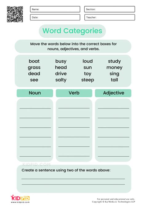 Sort Words Into Categories Worksheets For Kids Kidpid