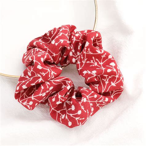 Bramble Red Floral Scrunchie Hair Accessories Wisteria London