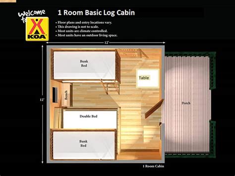 One Room Basic Cabin Floorplan Elizabethtown Hershey Koa