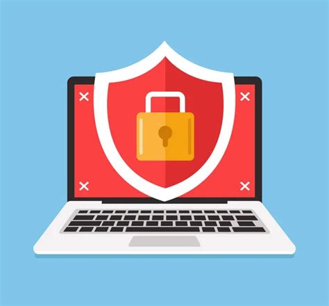 Secure Laptop Locked Data And Privet Information Protection Concept