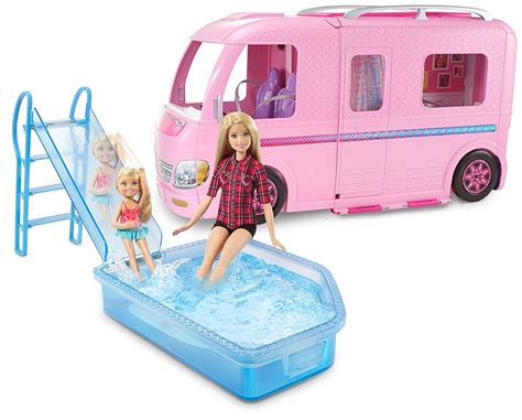 Barbie Pop Up Camper Duplex Van Vehicle Transforming Features Kids Toy