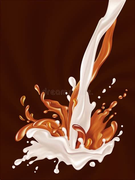 Milk And Chocolate Flow Stock Illustration Illustration Of Cocoa