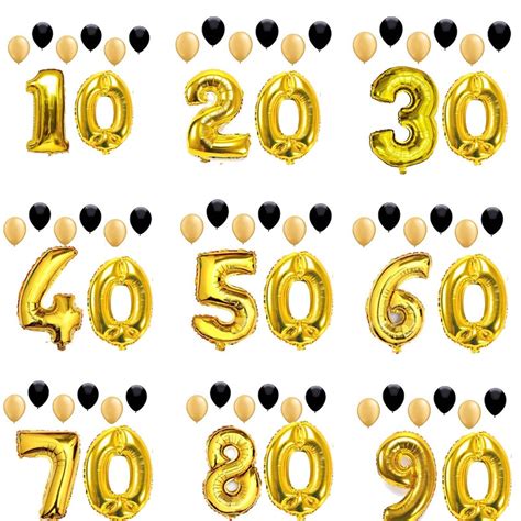 40inch Anniversary Party Decoration Gold Number Balloons Cheers To 10