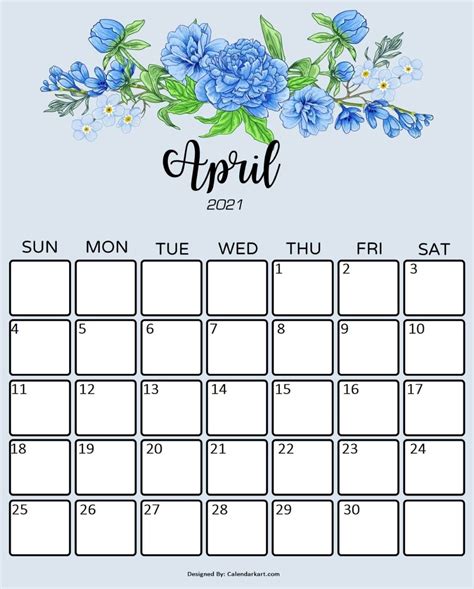 April 2021 Calendar Design Coverletterpedia