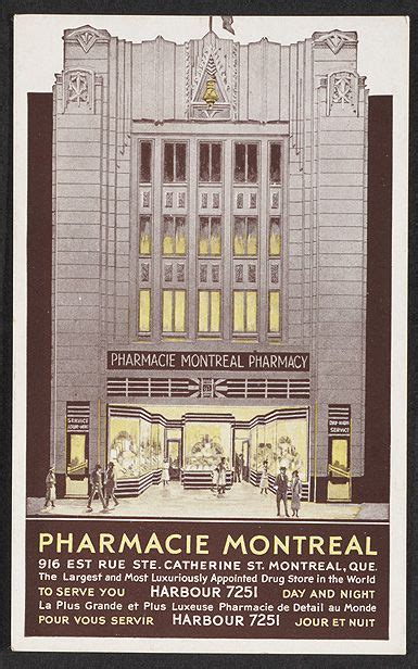 Pharmacie Montrealhistoric 1937 Postcard I Think This Must Have Been