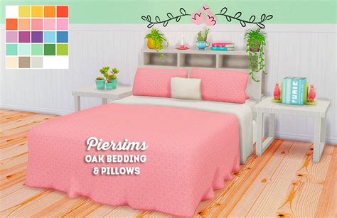 Ts Pierisims Oak Bedding Pillows Recolors Recolored Retextured To Fit My Game You