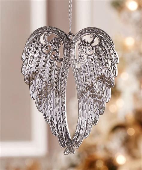 Silver Angel Wings Christmas Ornament Angel Wings Decor T