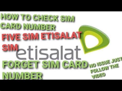 How to know if my sim card is hacked. How to check etisalat sim five sim card number|| Forget Sim card Number || Just follow the video ...