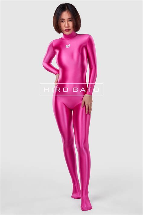 Hiro Gato Satin Spandex Silk Catsuit Hot Pink Burning Suit Etsy