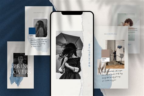 Instablue Minimal Instagram Stories Design Cuts