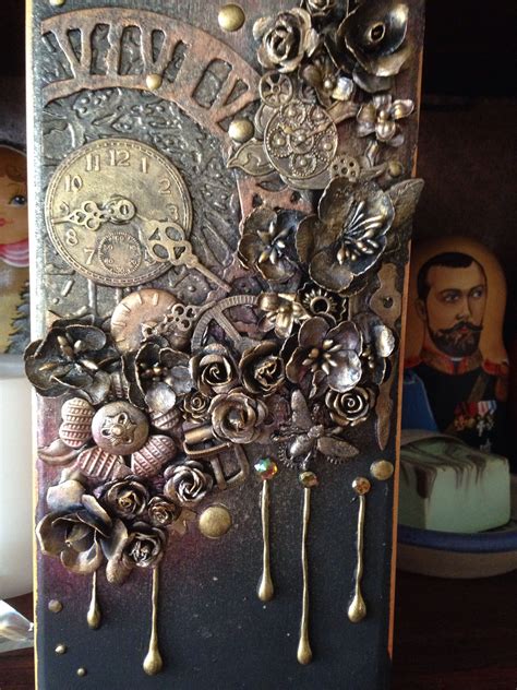 Mixed Media Mixed Media Artwork Mixed Media Canvas Mixed Media Collage Steampunk Crafts