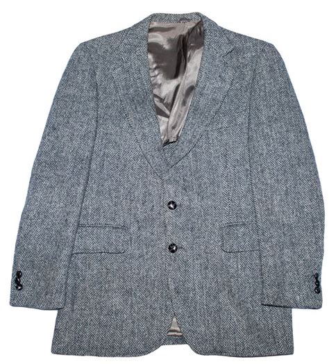 Harris Tweed Macys Herringbone Mod Hipster Sport Jacket Coat Blazer