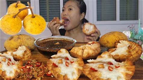 Mukbang Thai Santol W Asin Spicy Sauce[filipino Mukbang Asmr Youtube