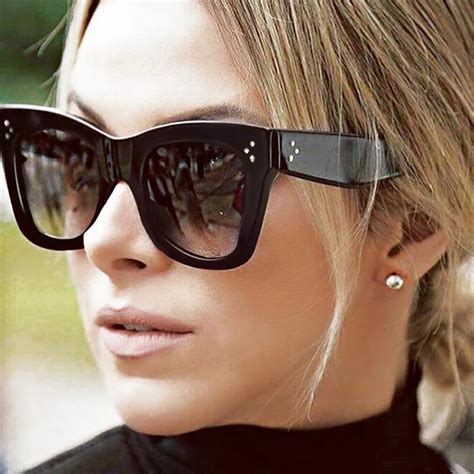 fashion vintage oversize cat eye sunglasses women brand designer sun glasses female retro big