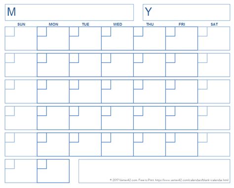 Blank Calendar With A Boxed Grid Printable Calendar Grid Printable