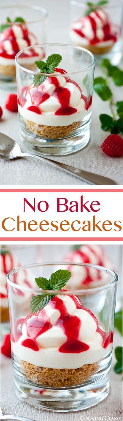 No Bake Cheesecake Mousse With Raspberry Sauce Cooking