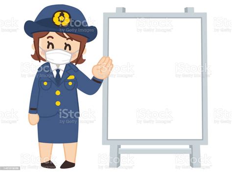 Police Officer Woman And Whiteboard Stock Illustration Download Image Now Adult Adults Only