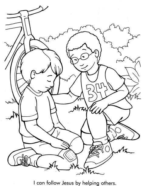 Helping Others Bible Coloring Pages