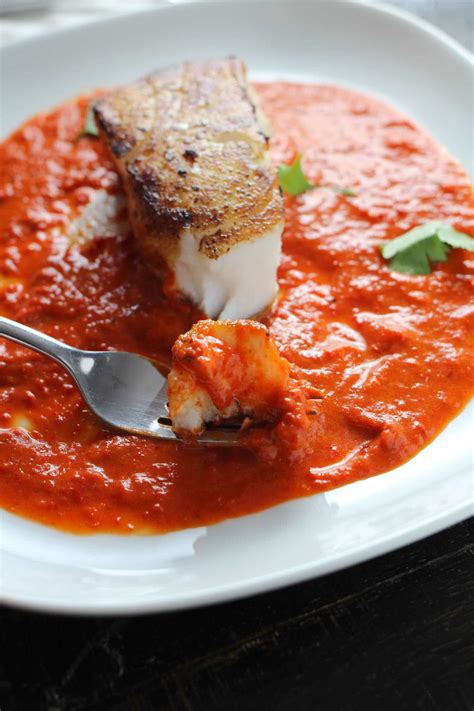Pan Roasted Chilean Sea Bass With Roasted Red Pepper Sauce Girl And The Kitchen