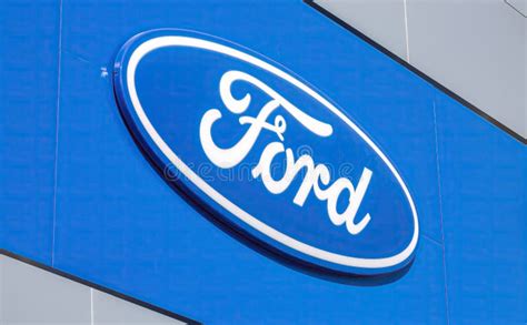 Dealership Sign Ford On The Office Of Official Dealer Editorial Stock