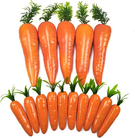 Artificial Carrots 15 Pcs Fake Carrot Easter Decor Lifelike Faux