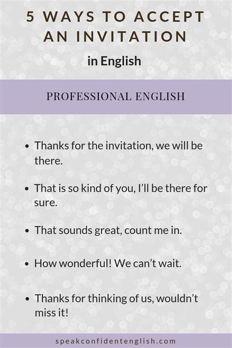 How To Accept And Decline Invitations In English Learn English Words