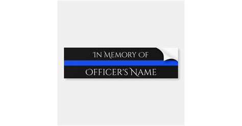 In Memory Of Fallen Officer Thin Blue Line Sticker Zazzle