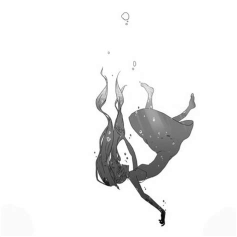 Anime Girl Falling In Water Drawing