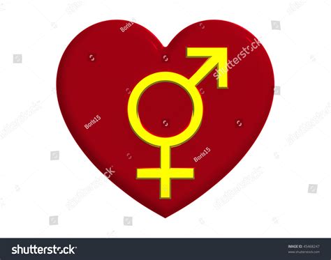 Male Female Sex Symbol Heart Render Stock Illustration 45468247
