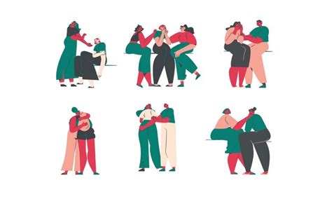 Premium Vector Set Of People In Different Situations Isolated Flat