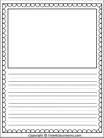 Free Primary Lined Writing Paper With Drawing Art Box Free4classrooms B2f