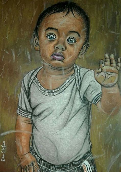 Waiting Pastel Pencils Charcoal Chalk Brown Paper A4 Size