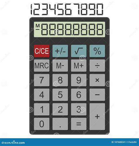 Calculator Template For Math Programs And Applications Stock Vector